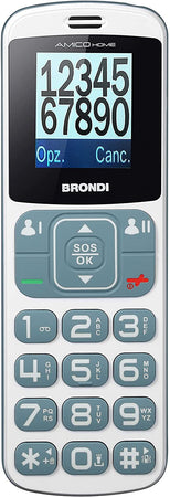 brondi amico home telefono cellulare tasti grandi  bianco / grigio