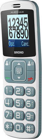 brondi amico home telefono cellulare tasti grandi  bianco / grigio