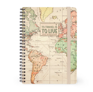 Quaderno Spiralato Large a Righe a tema Travel