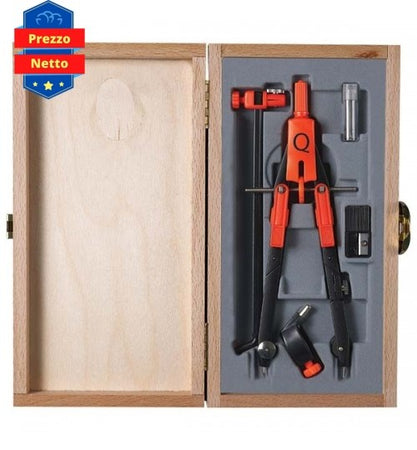 Quando, Compasso Balaustrone con astuccio in legno, set 5 pz