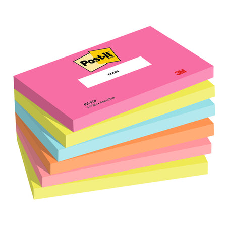 Cf. 6Pz Blocco 100Fg. Post-It Notes 76X127Mm 655-Pop Popmistic