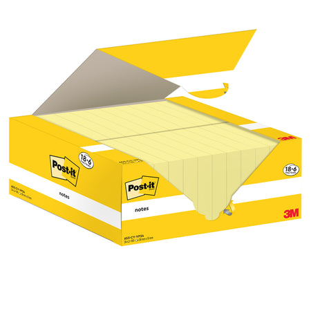 Cf. 18+6Pz Blocco 100Fg.Post-It Notes 38X51Mm 653-Cy-Vp24 Giallo Canary