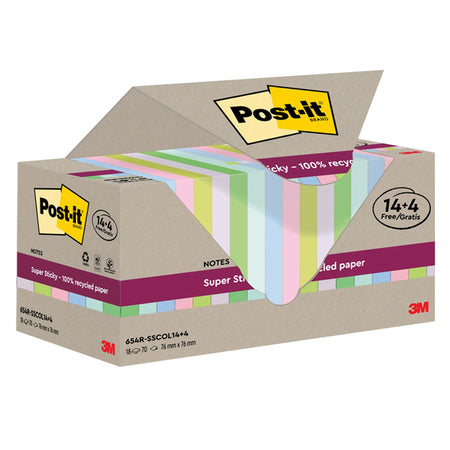 Cf 14+4Pz Blocco 70Fg Post-ItSupersticky Green 76X76Mm 654R-Sscol14+4 Pastello
