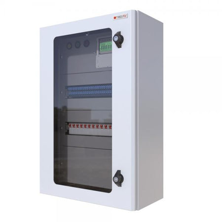 Armadio Rack 19'' a muro 17U grigio IP65 porta vetro prof. 600 mm