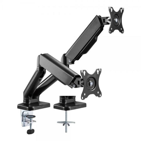 Supporto da Scrivania Doppio Monitor 17-32'' con Molla a Gas Nero