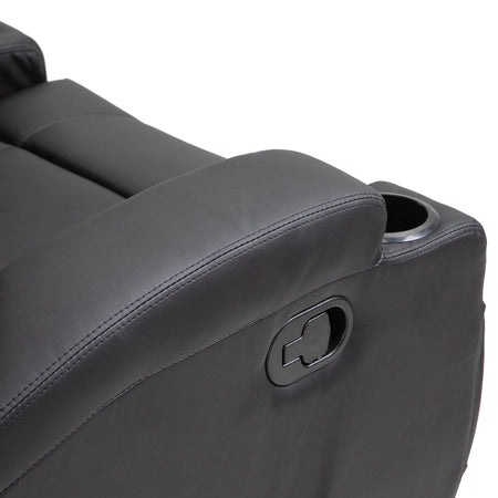 F700-029V03BKA Poltrona Relax Massaggiante con 8 Punti, 5 Modalità e 2 Intensità, Reclinabile con Poggiapiedi e Girevole, 84x92x109cm, Nero