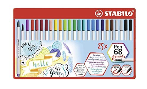 Stabilo, Pen 68 brush Astuccio in metallo 25 unità
