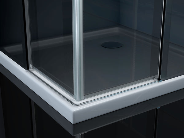 Box Doccia 2 lati Scorrevole Fumè 8mm H190 modello DIAMOND 100x70 versione destra
