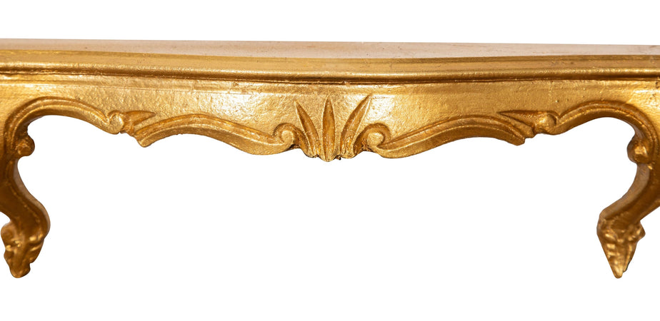 Biscottini MENSOLA A MURO IN LEGNO FINITURA FOGLIA ORO ANTICATO L59XPR13XH14 cm Made in Italy