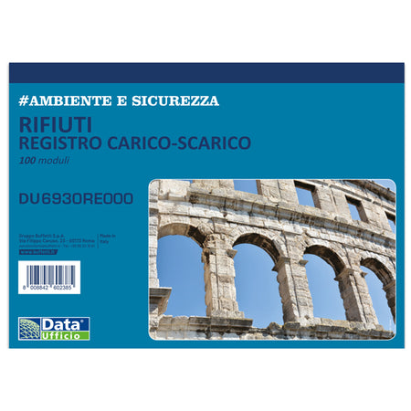 Blocco Registro Carico/Scarico Rifiuti 100 Copie Rentri 29,7X21,5Cm Du6930Re000