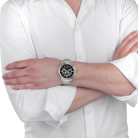 Orologio MASERATI uomo Successo cronografo acciaio / nero