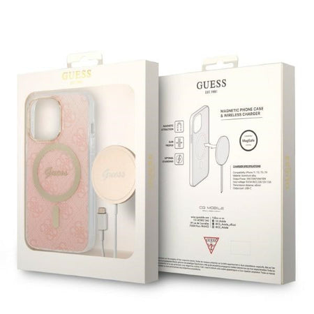 cover guess + caricabatterie magsafe iphone 13 pro max pink