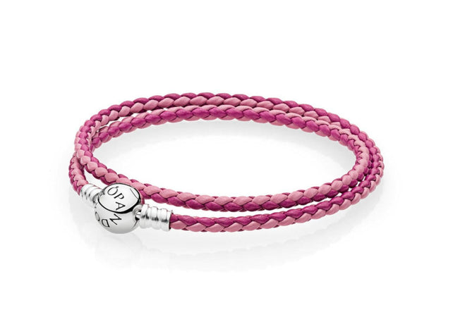 Pandora - Bracciale Pandora Intrecciato Di Doppio Tessuto Rosa