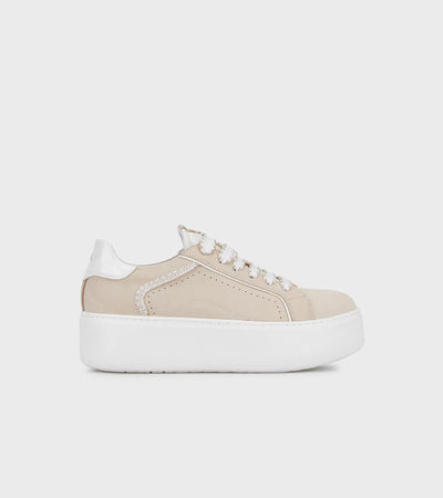 Janet & Janet sneakers donna in pelle beige/white J-002 J81