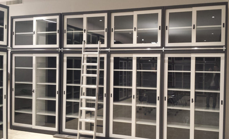 Armadio per Archiviazione ad Ante Scorrevoli IN VETRO cm. 120x37,5x200H
