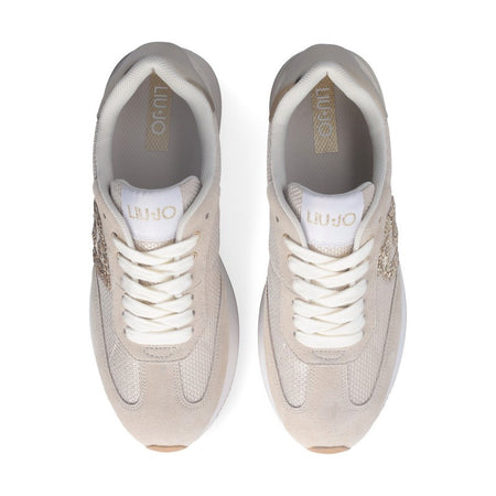 Liu Jo sneakers Dreamy 02 ecru con logo glitter BA5035PX618