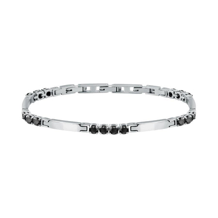 Morellato Tennis – Bracciale Uomo Argento con Cristalli Neri (SAEV46)