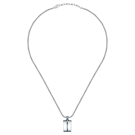 Pendente MASERATI uomo acciaio / smalto blu