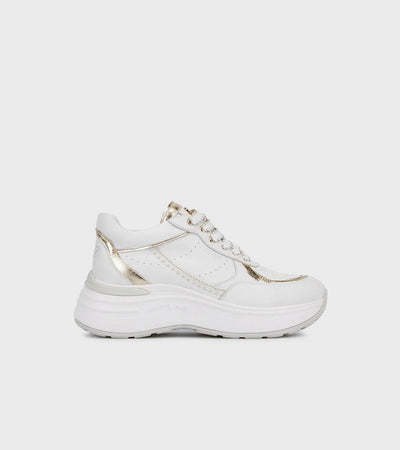 Janet & Janet sneakers donna in pelle white/gold J-060 79