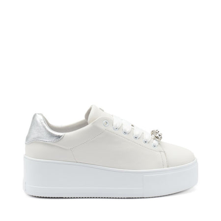 FRAU sneakers donna platform bianco silver 39P1