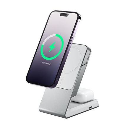 ALOGIC MSCDDWH Caricabatterie per dispositivi mobili Auricolare, Smartphone Bianco USB Carica wireless Ricarica rapida Interno (MAGSAFE CHARGER WITH DESKTOP - DOCK-WHITE)
