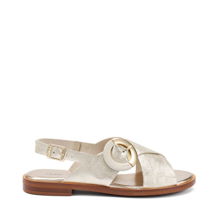 Frau sandali donna a incrocio platino con maxi fibbia 85X6