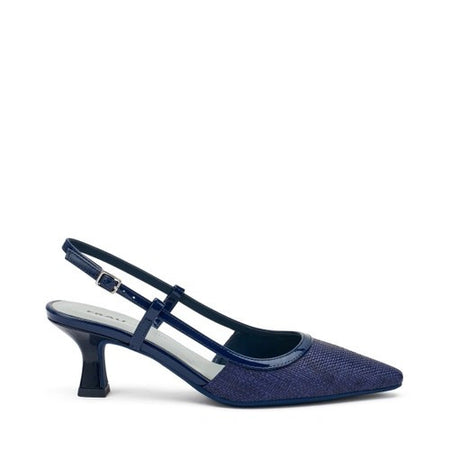 Frau slingback in raffia e vernice navy 81I3