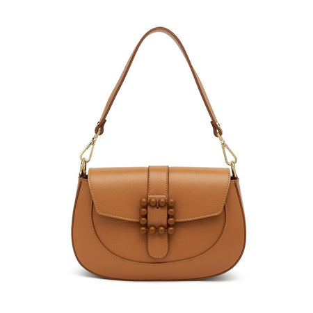 Frau borsa in pelle con accessorio col. cuoio B428
