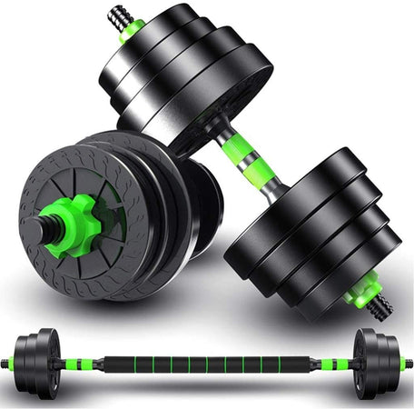Kit 2in1 Bilanciere + Manubri Con Pesi Regolabili Componibili Tot 40 Kg Palestra