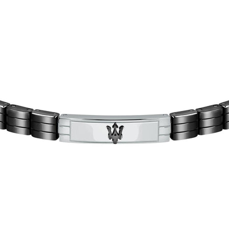 Bracciale MASERATI uomo acciaio e ceramica nera
