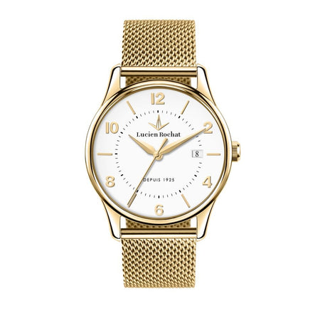 Orologio LUCIEN ROCHAT uomo Montreux acciaio dorato / bianco