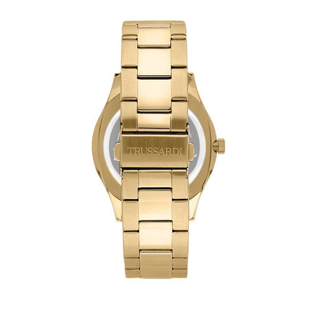 Orologio TRUSSARDI uomo T-logo datario acciaio dorato