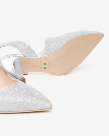 Nero Giardini slingback in tessuto glitter ghiaccio E307010DE705