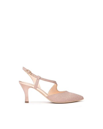 Nero Giardini slingback in tessuto glitter col.carne E507010DE631