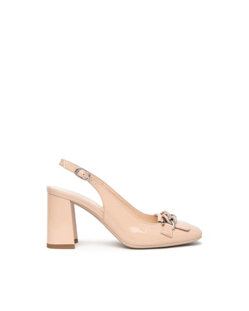 Nero Giardini slingback in vernice col. cipria con accessorio E509490D614