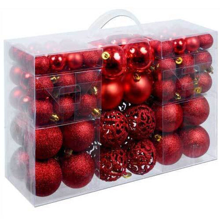 Confezione 100 Palline Natale 3 4 6 cm Rosso Addobbi Albero Interne Esterne