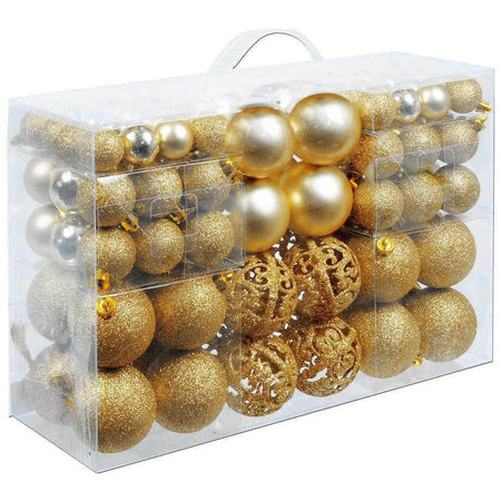 Confezione 100 Palline Natale 3 4 6 cm Oro Addobbi Albero Interne Esterne