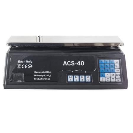 Bilancia Digitale Elettronica Professionale Display Fronte Retro Max 40KG 7memorie
