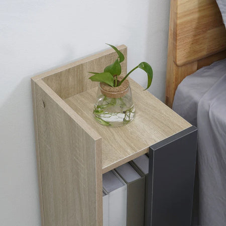 Comodino Moderno Grigio con Ripiano Aperto, Set 2 Pezzi in Truciolato per Camera da Letto e Soggiorno, 27x25x60cm ED7831-570V00GYED7