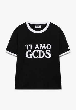 GCDS T-SHIRT TI AMO BOXY T-SHIRT da donna