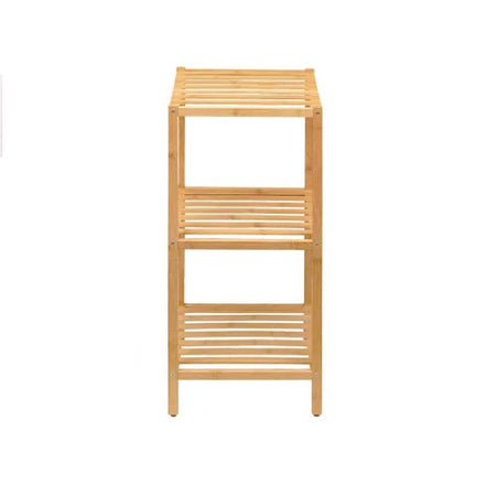 Scaffale in Legno Bambù 33x32 H 77.5 cm Multiuso 3 Ripiani Camera Ingresso Bagno