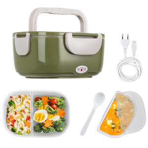Scaldavivande Porta Pranzo Termico Elettrico Ricaricabile Portatile con Accessori Verde