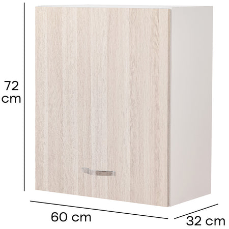Mobile Cucina Pensile 1 Anta Componibile in Legno Colore Olmo 60x32 H72cm