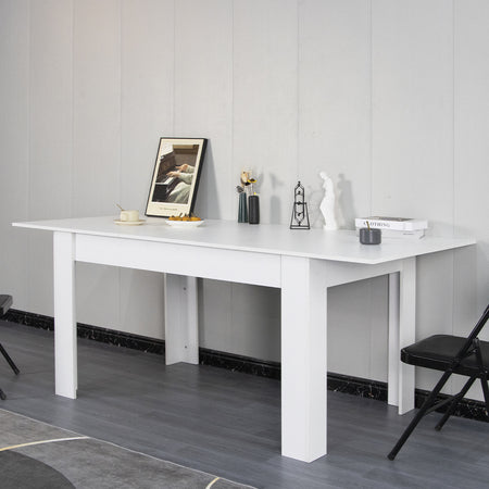 Tavolo in Legno Cucina 90x140 cm H 78 cm Allungabile fino a 90x190 cm Bianco