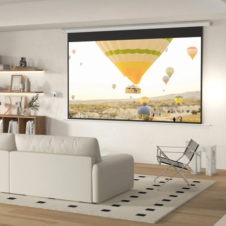 Schermo Telo Proiettore 120" 16:9 Motorizzato Telecomando Fissaggio Muro Soffitto