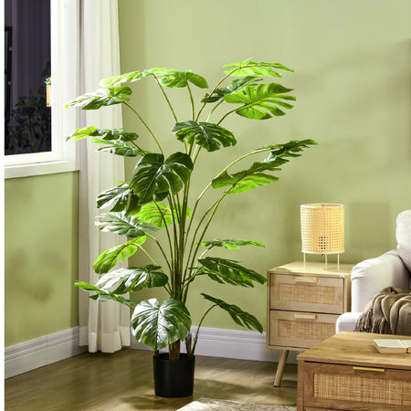 Pianta Artificiale Monstera 180cm Realistica Interno ed Esterno Vaso Incluso