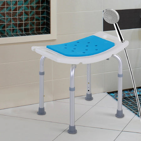 Sgabello Bagno Alluminio Altezza Regolabile 6livelli Sedia da doccia antiscivolo