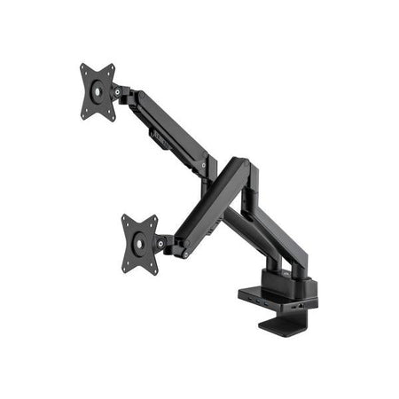 Supporto da Scrivania Doppio Monitor 17-32'' con Molla a Gas e Docking Station 8-in-1