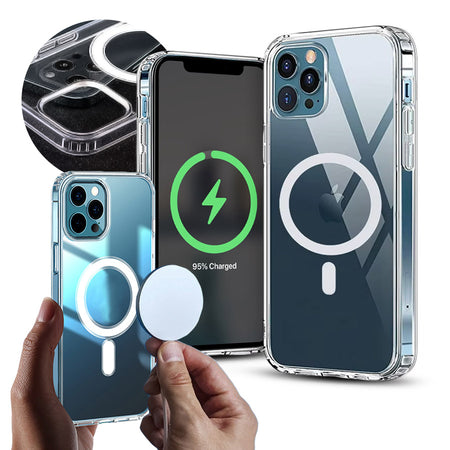 cover iphone 16 pro max bicomponente trasparente compatibile magsafe