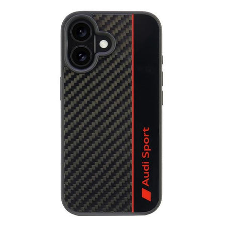cover audi iphone 16 effetto carbonio nera